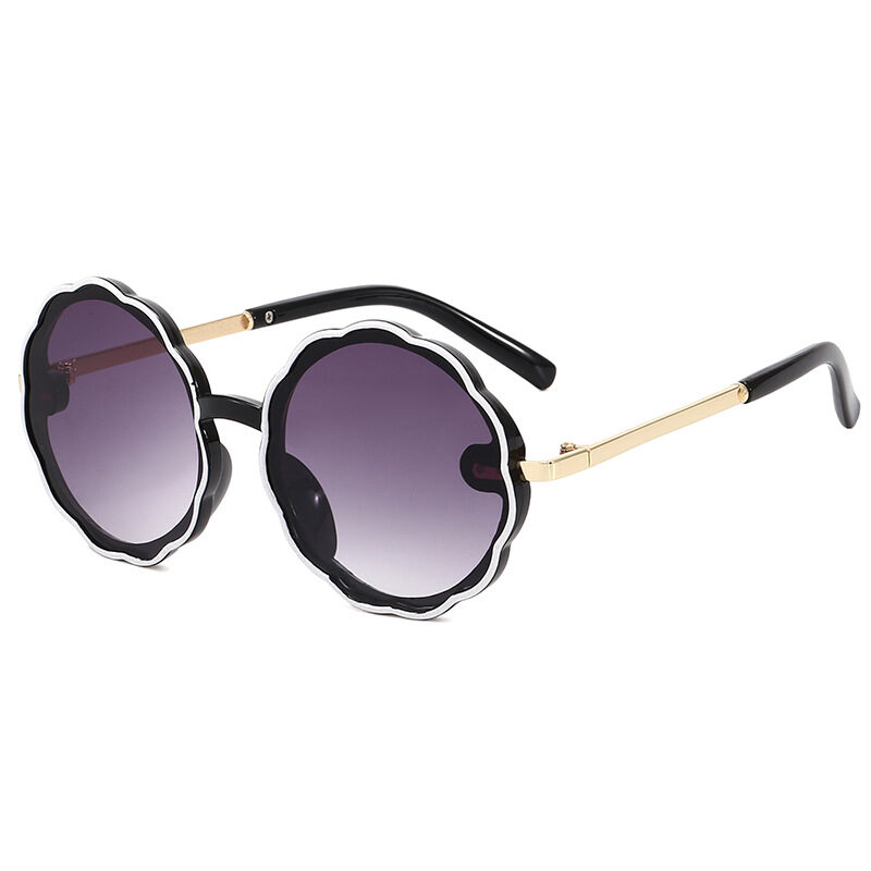 Kids Wave Frame Vintage Round Sunglasses