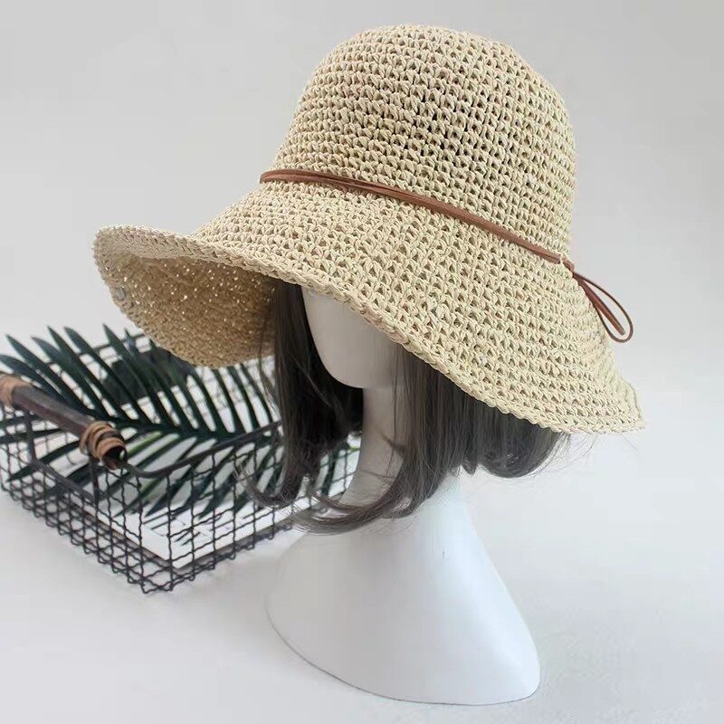 Straw Hat Sunshade Foldable Travel Beach