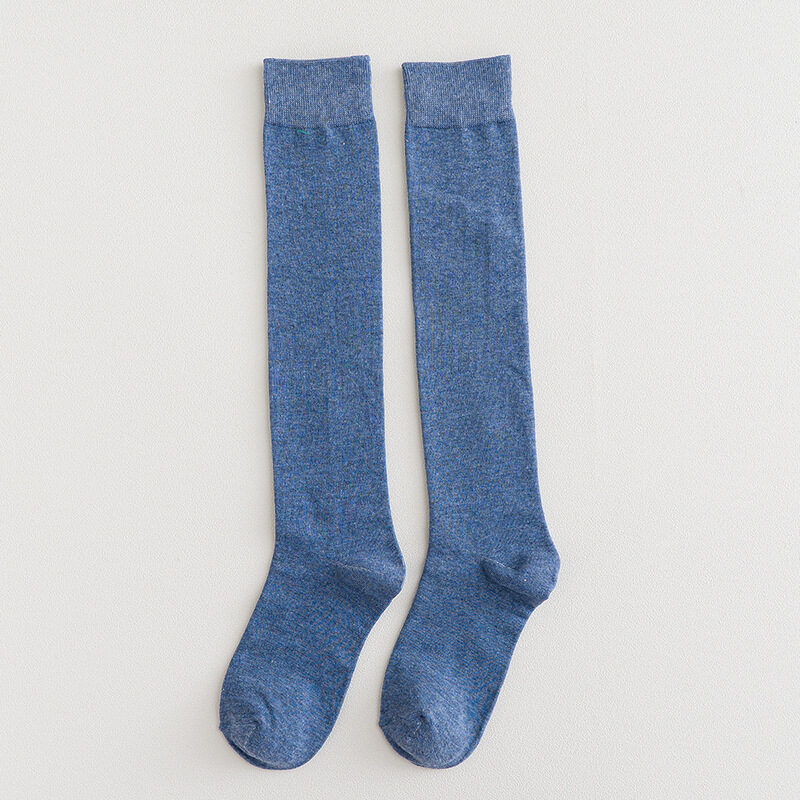 Solid Color Calf Socks Women's Cotton Long
