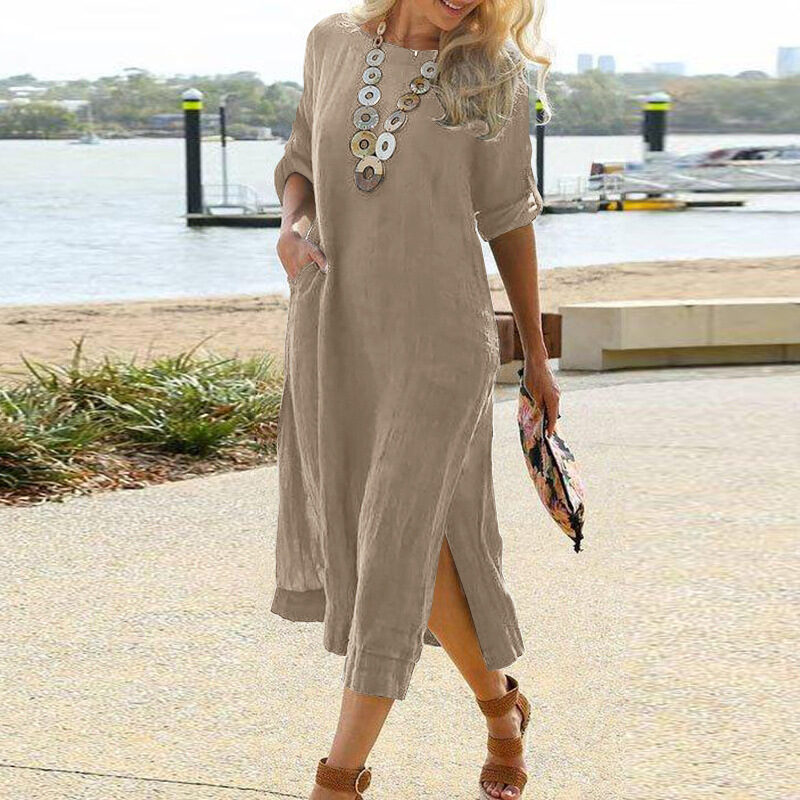 European And American Casual Retro Long Shirt Dress