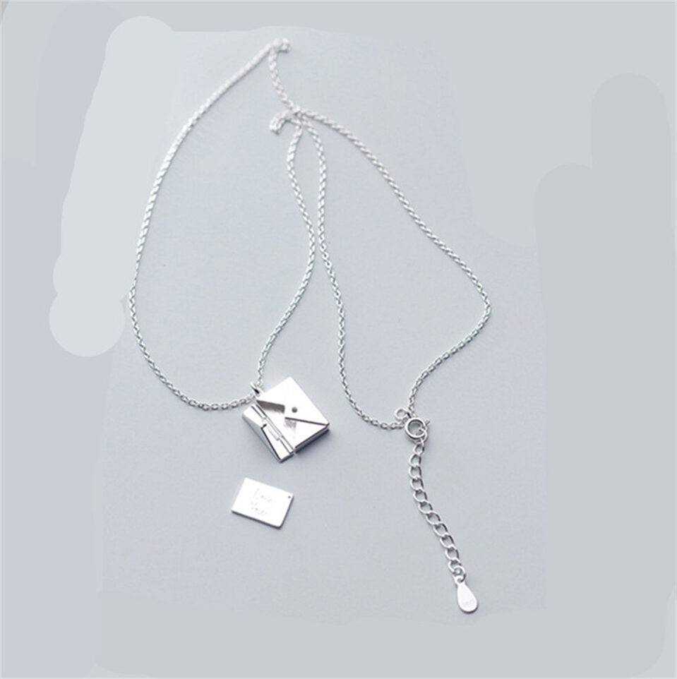Text Love Letter Envelope Pendant Confession Locket Necklace