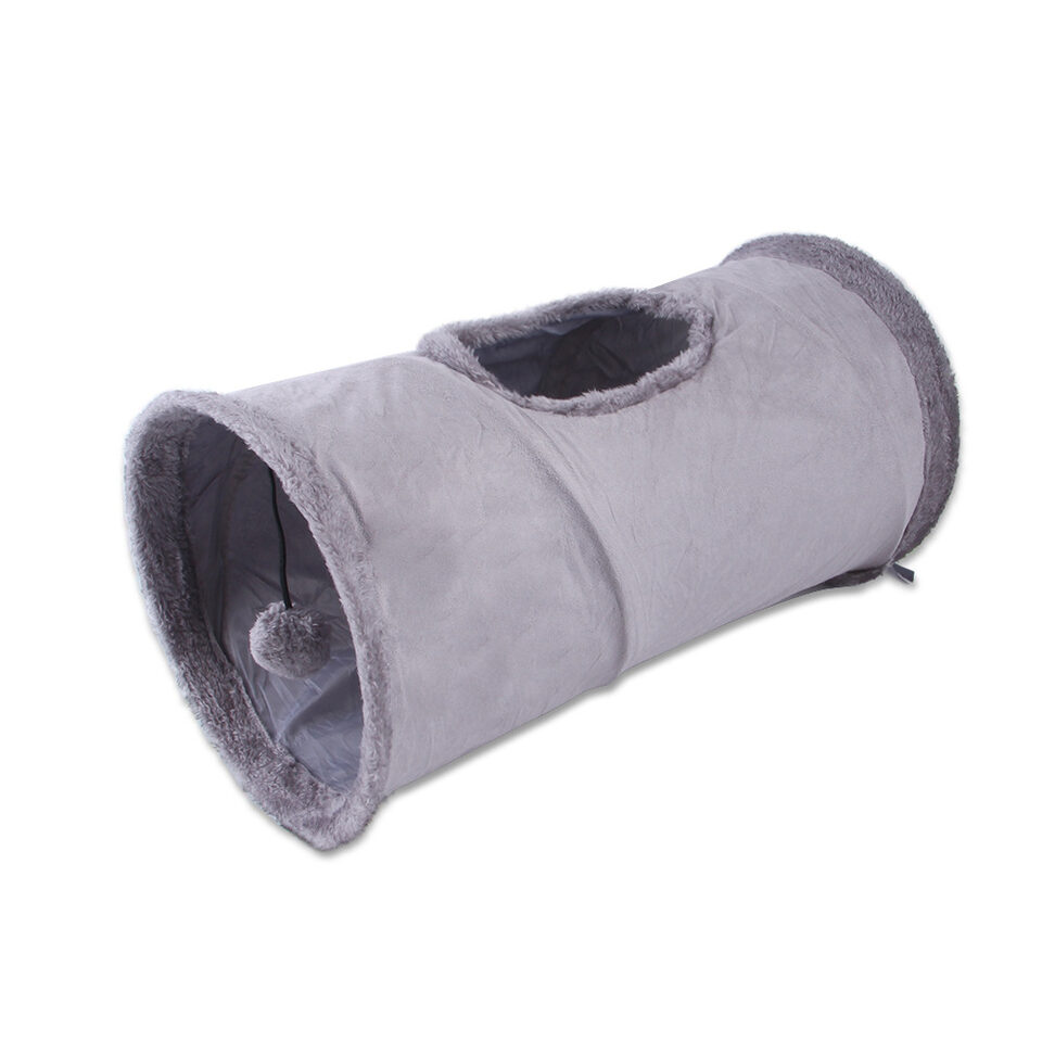 Folding Suede Cat Tunnel Toy Compact For Storage