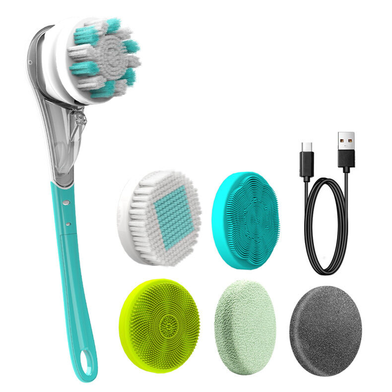 Multifunctional Electric Bath Brush Waterproof Rubbing Six-in-one Long