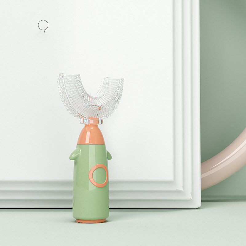 Manual Children's U-shaped Toothbrush Silicone Soft Bristles Mouth
