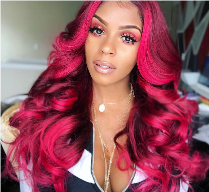Ladies Wavy Long Curly Hair Lexin Rose Net