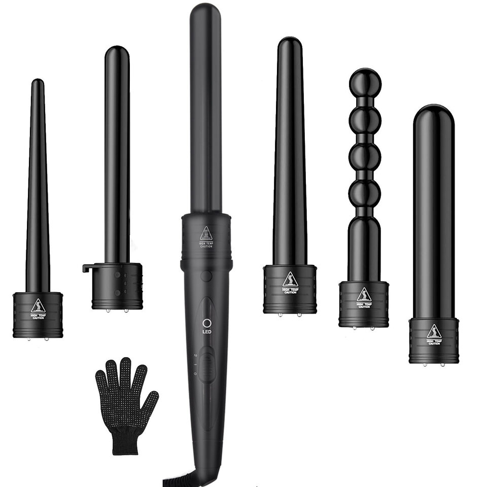 Multifunction Fast Heating Hair Curler 6in1 Interchangeable Ceramic