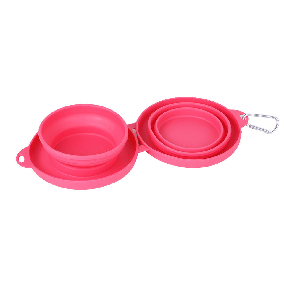 Rubber Foldable Double Bowl Pet Feeding Pets Supplies