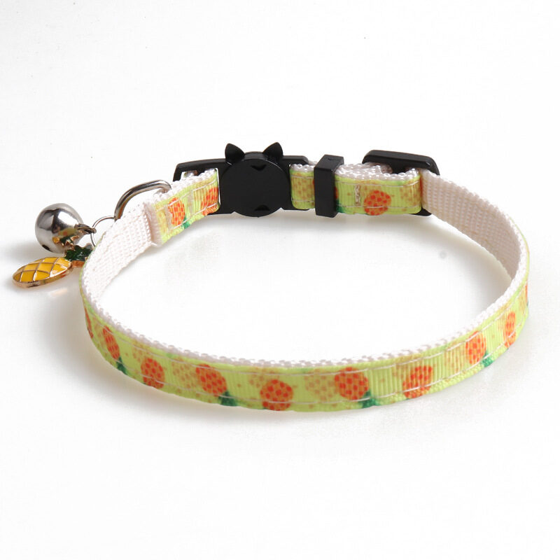 PET Fabric Belt Fruit Cat Collar Accessories Bell