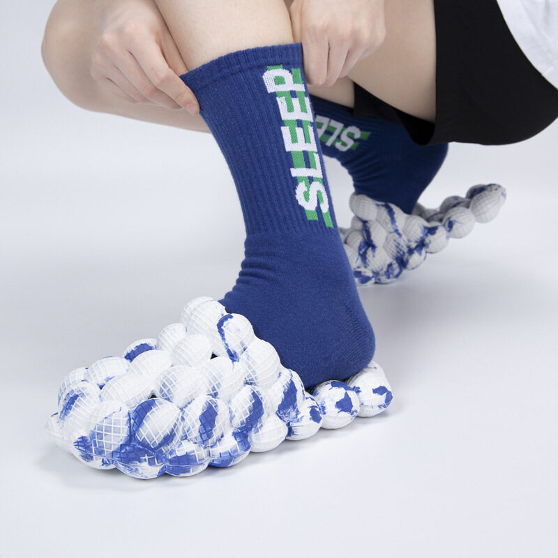 Tie Dye EVA Bubble Slides Platform Slippers Women