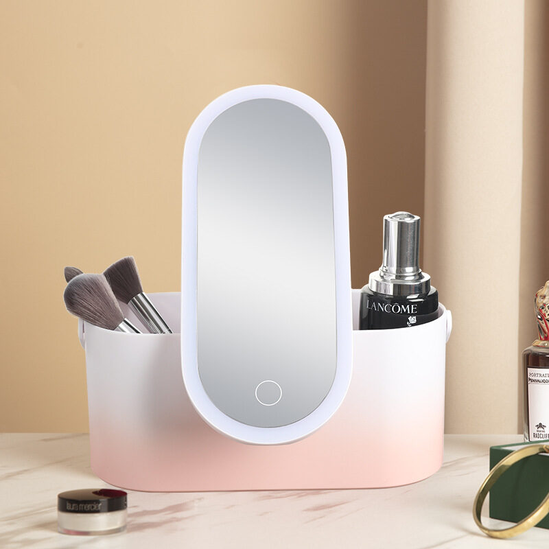 Storage Box LED Makeup Mirror Portable Travel Organizer