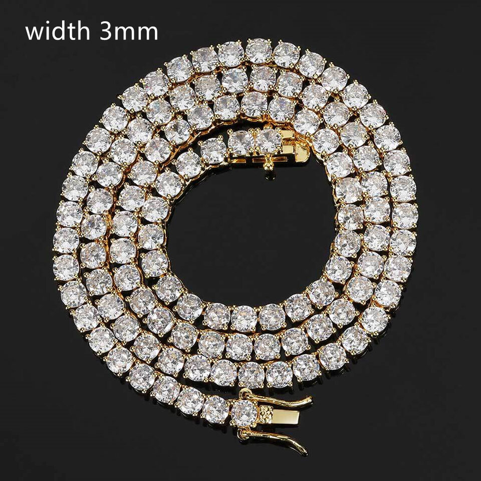 Hip Hop Necklace Men Tennis Chain Zircon