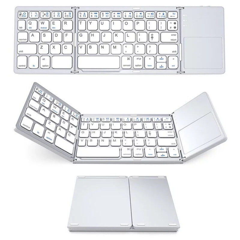 Folding Tablet Phone Computer Wireless Foldable Bluetooth Keyboard