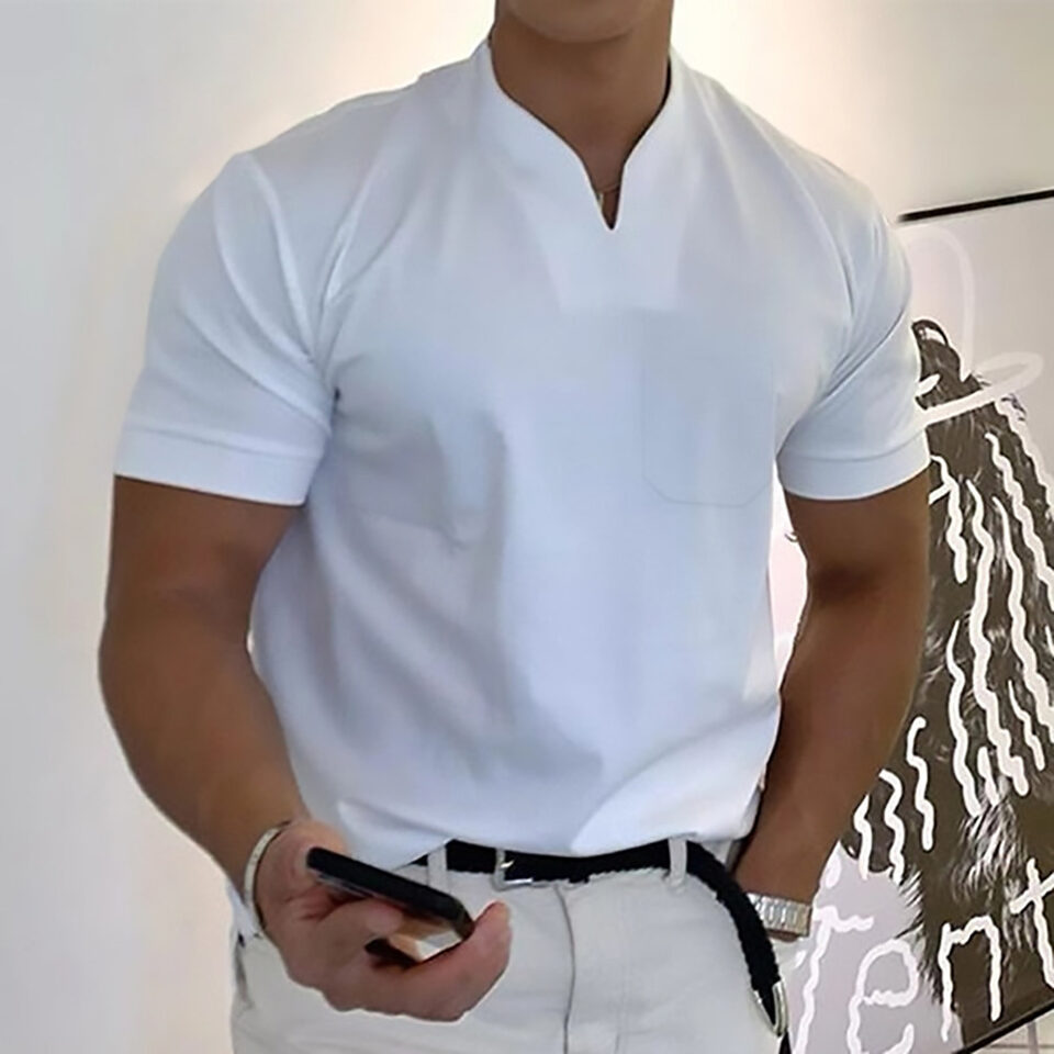 Summer Short Sleeve Shirt Men Fitness Plus Size