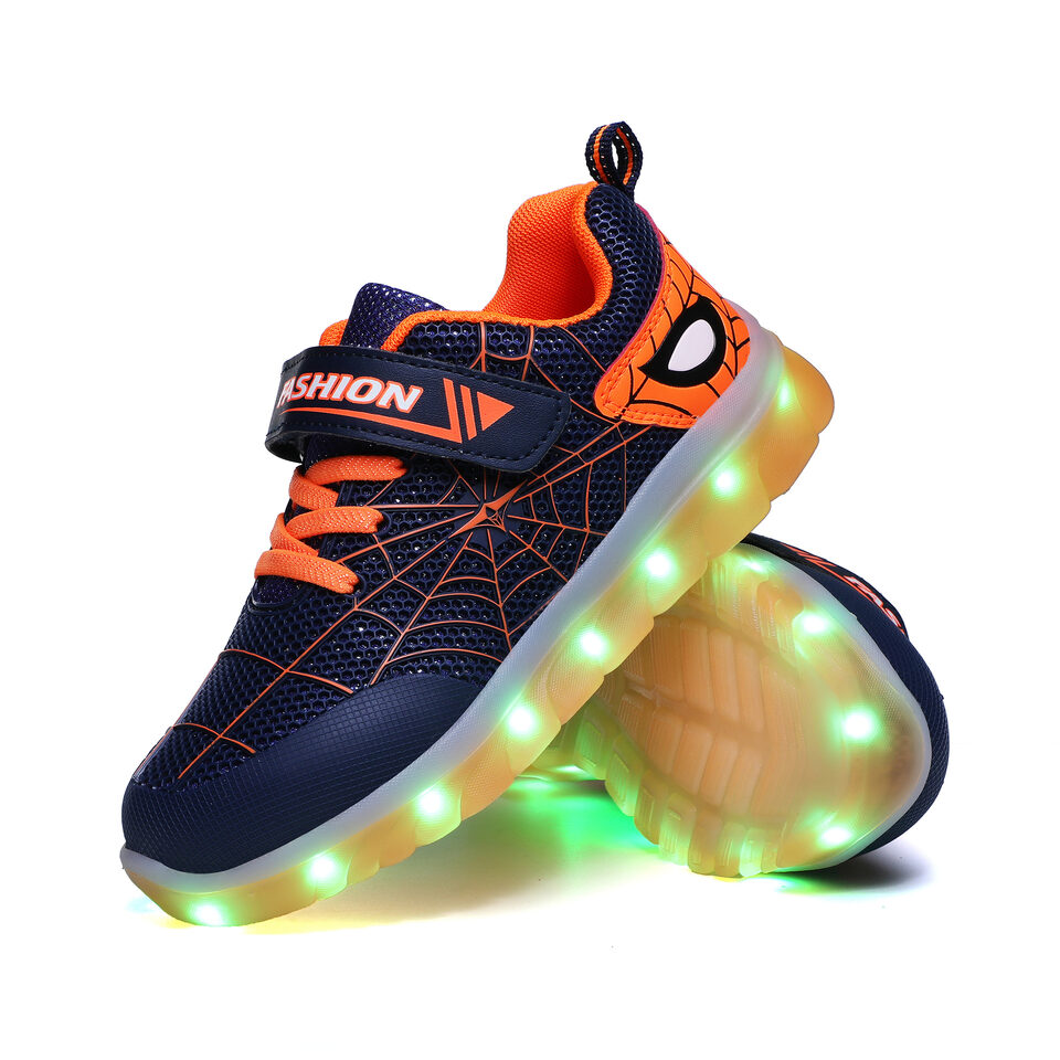 Size 26-37 Kids Led USB Recharge Glowing Shoes