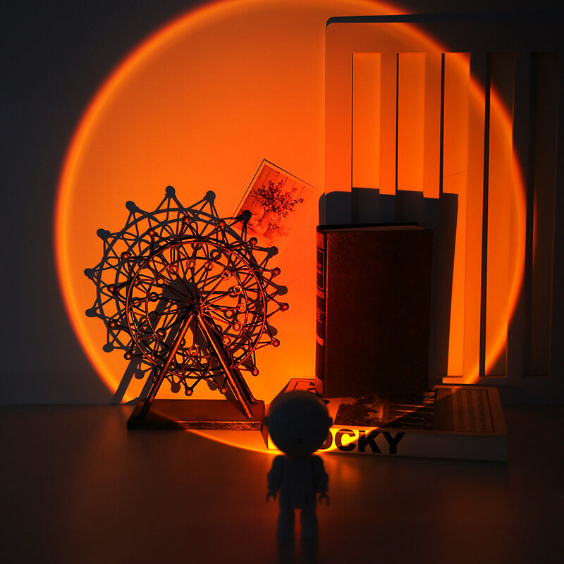 Rechargeable Astronaut Robot Rainbow Projection Sun Lamp Table