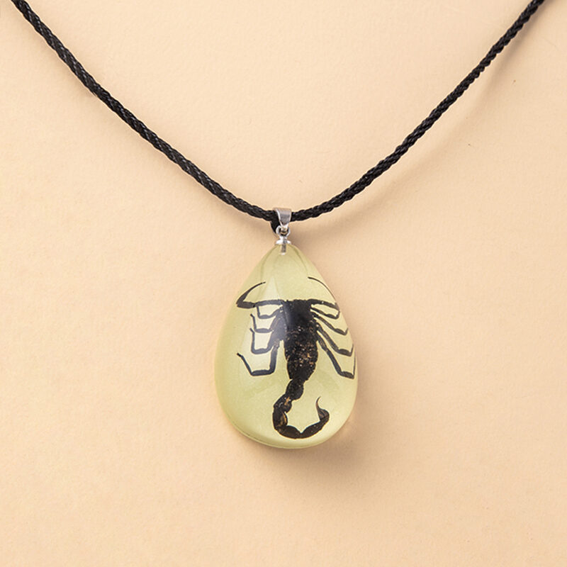 Scorpion Luminous Necklace Animal Resin Water Drop Pendant