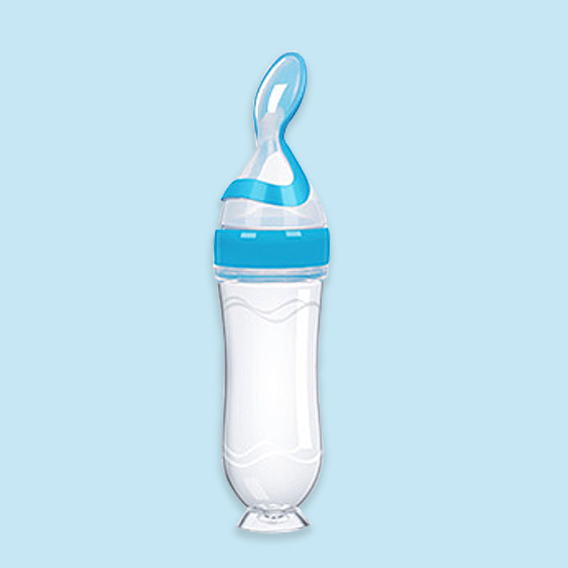 Baby Rice Paste Spoon Feeding Bottle Silicone Squeeze