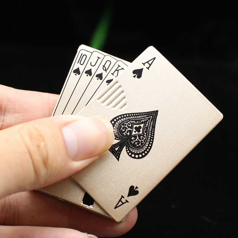 Creative Personality Cool Playing Cards Inflatable Electronic Windproof