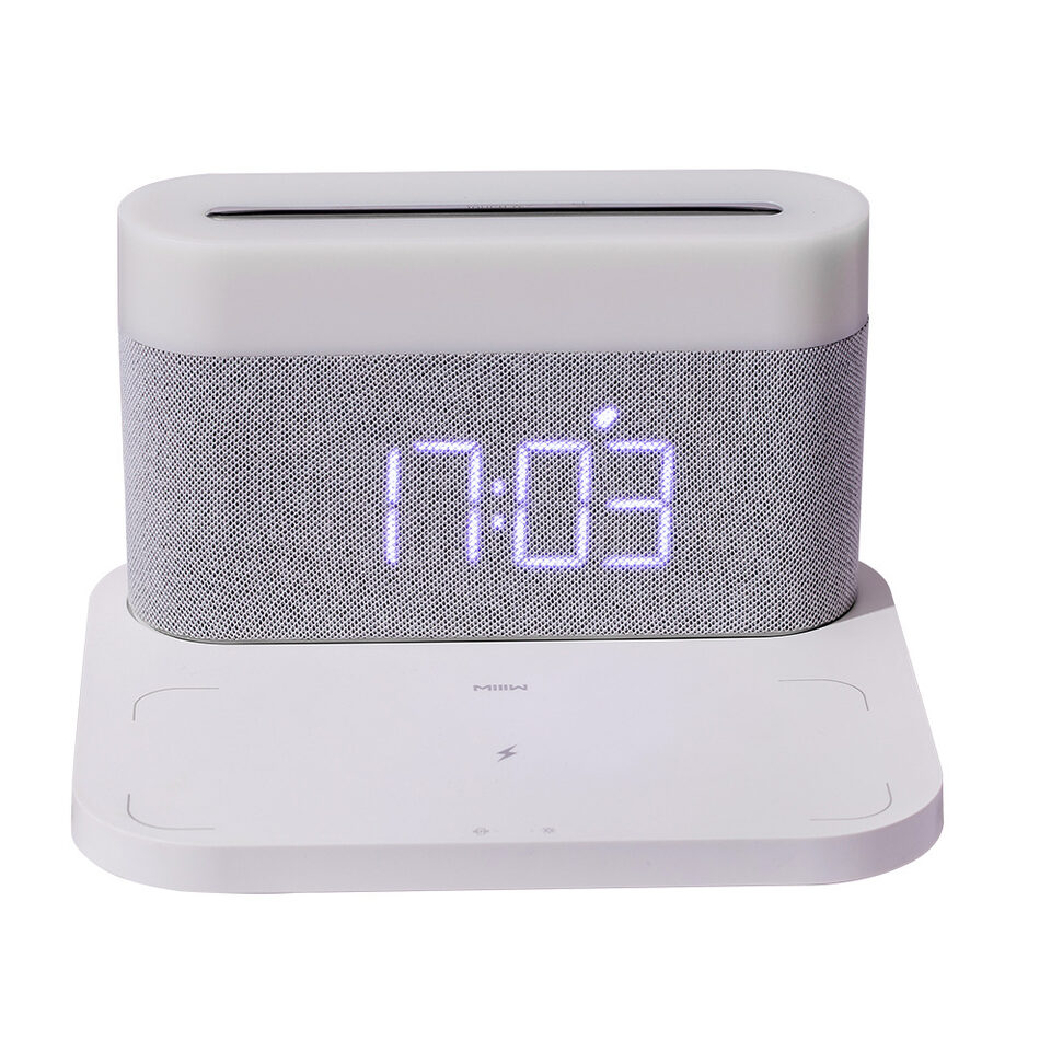 Table Lamp Bedroom Desktop Bedside Clock Four-in-one Wireless