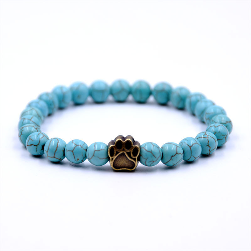Volcanic Stone Dog Paw Bracelet Tiger Eye