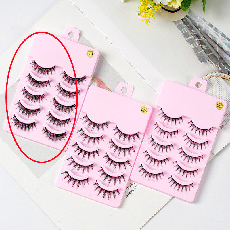 5 Pairs Manga Lashes Anime Cosplay Natural Wispy