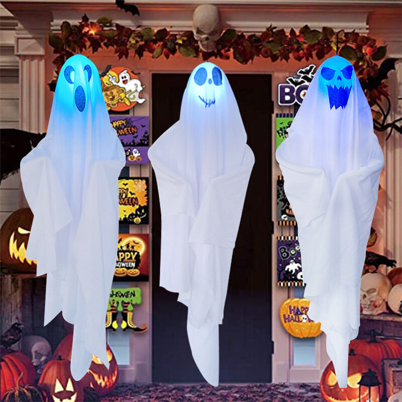 New Halloween White Ghost Pendant Three-color Fade