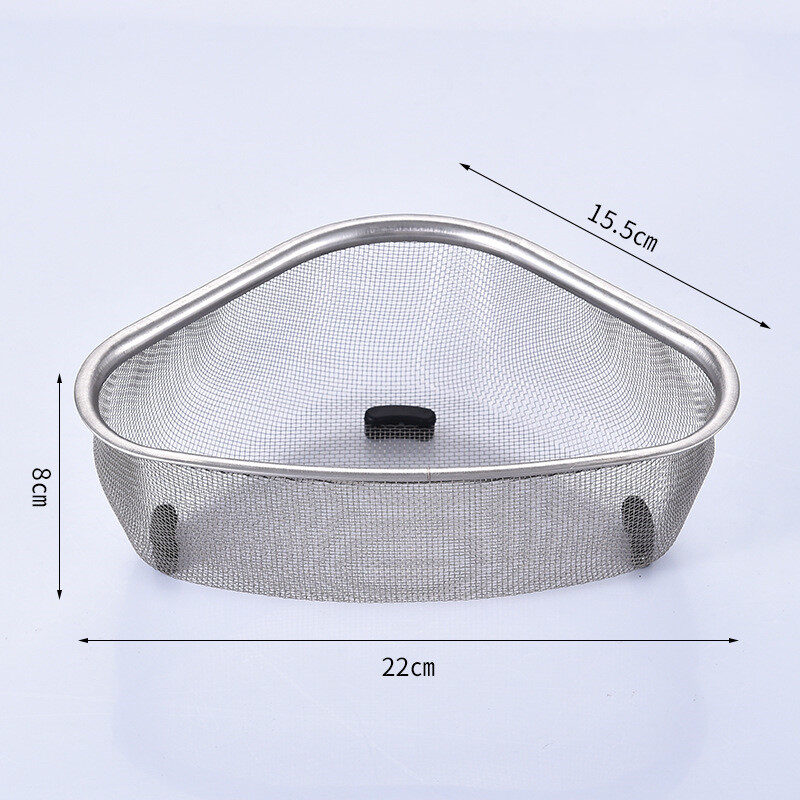 Kitchen Sink Drain Basket Stainless Steel Triangle Food