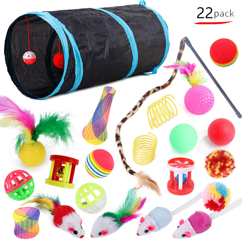 Cat Toy Set Funny Assembled Toys Tunnel Pet