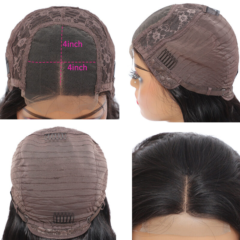Straight Brown Lace Closure Human Hair Wigs Chocolate