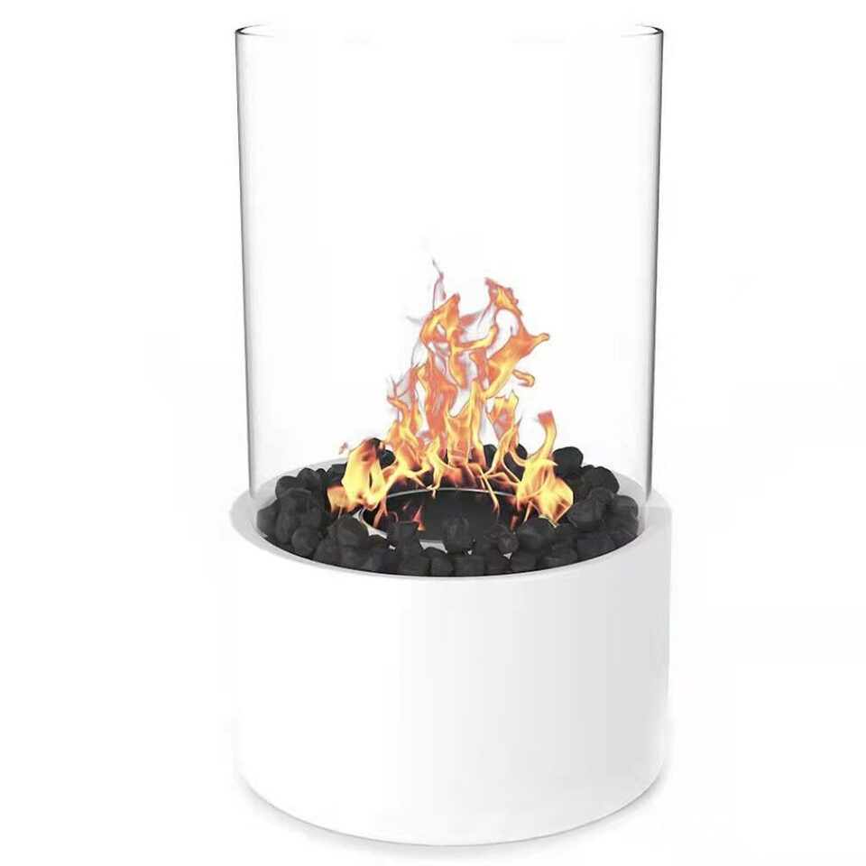 Portable Glass Decorative Alcohol Fireplace Table Lamp Desktop