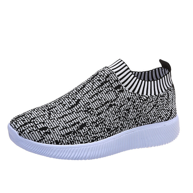 Stripe Knit Sock Shoes Flats Sneakers Running Walking