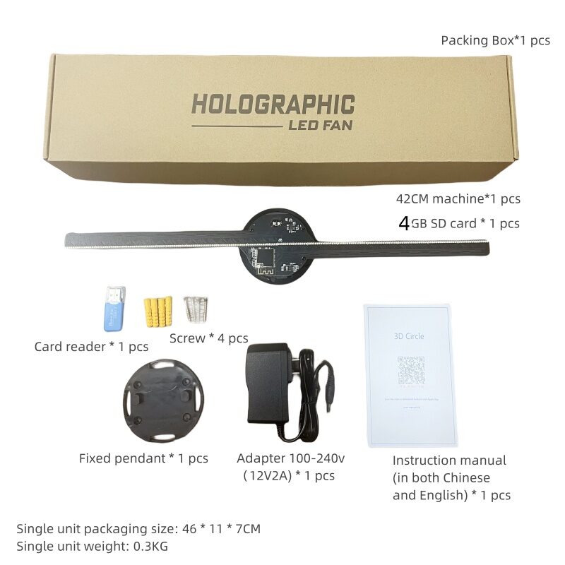 Led Luminous Sign Light Holographic Projector Diy Fan