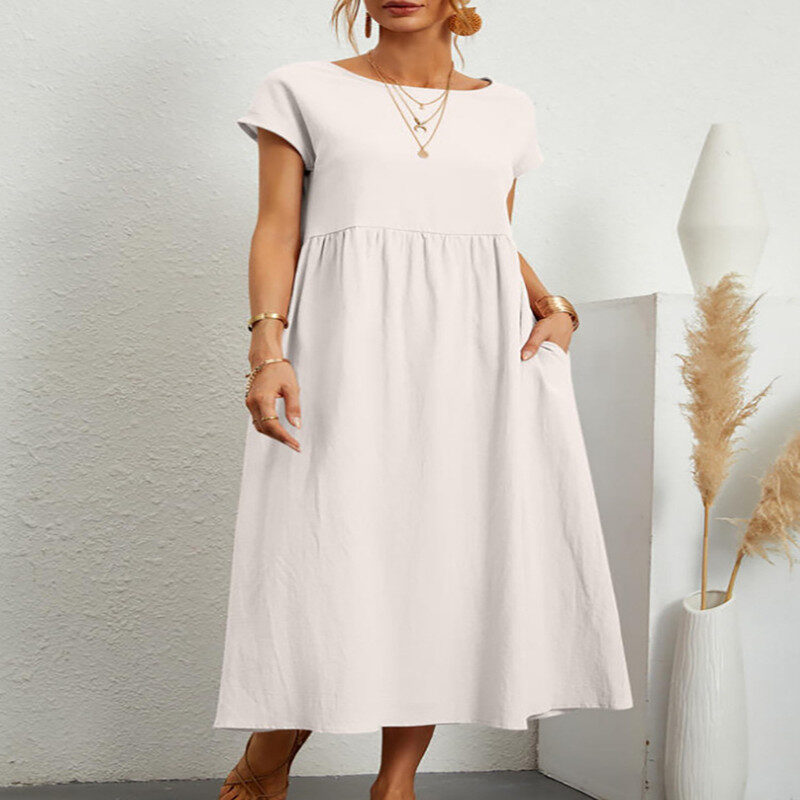 European And American Solid Color Sleeveless Loose Cotton