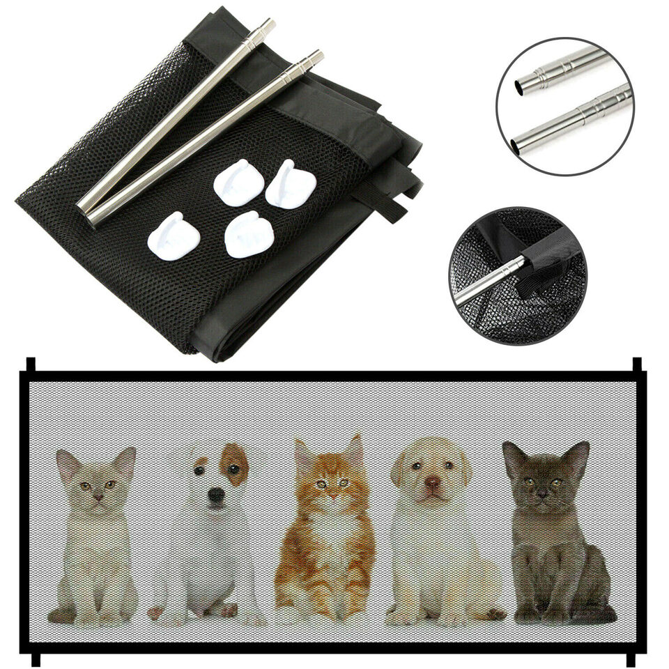 Pets Dog Cat Baby Safety Gate Mesh Fence