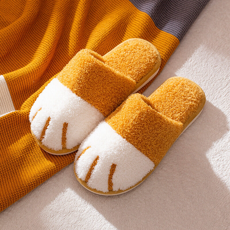 Paw Slippers Autumn Winter Home Shoes Women Kawaii