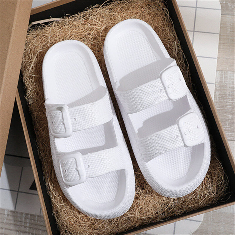 Buckle Slippers Women Outdoor Indoor Thick-soled Eva Bathroom
