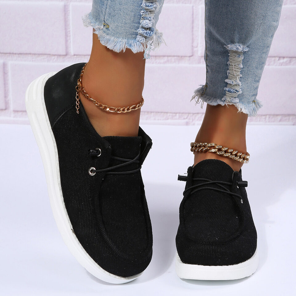 Flat Shoes Woman Breathable Elastic Band Casual Walking
