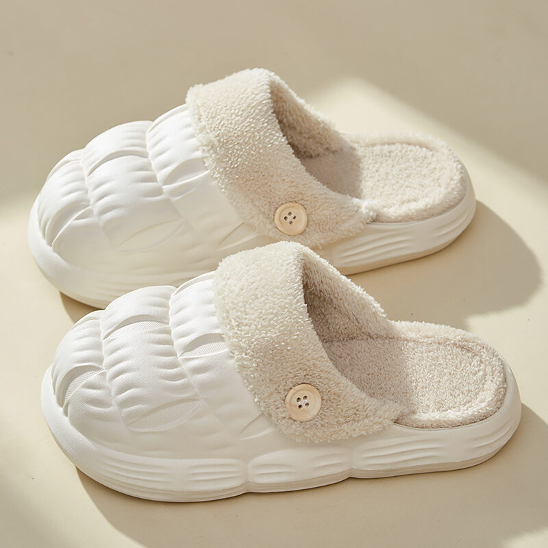 Removable Fluffy Shoes Warm Fuzzy Slippers Waterproof Non-Slip