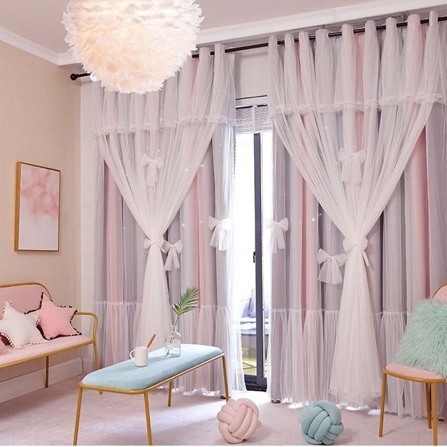 Nordic Simple Hollow Star Princess Wind Bedroom Blackout