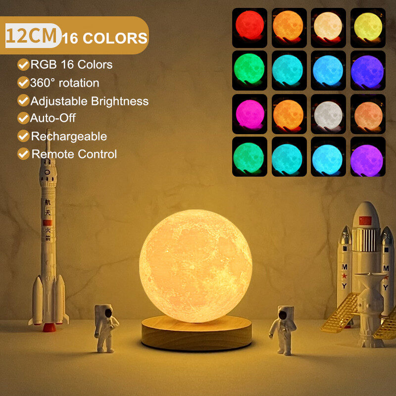 Creative 3D Magnetic Floating Levitating Moon Lamp Touch