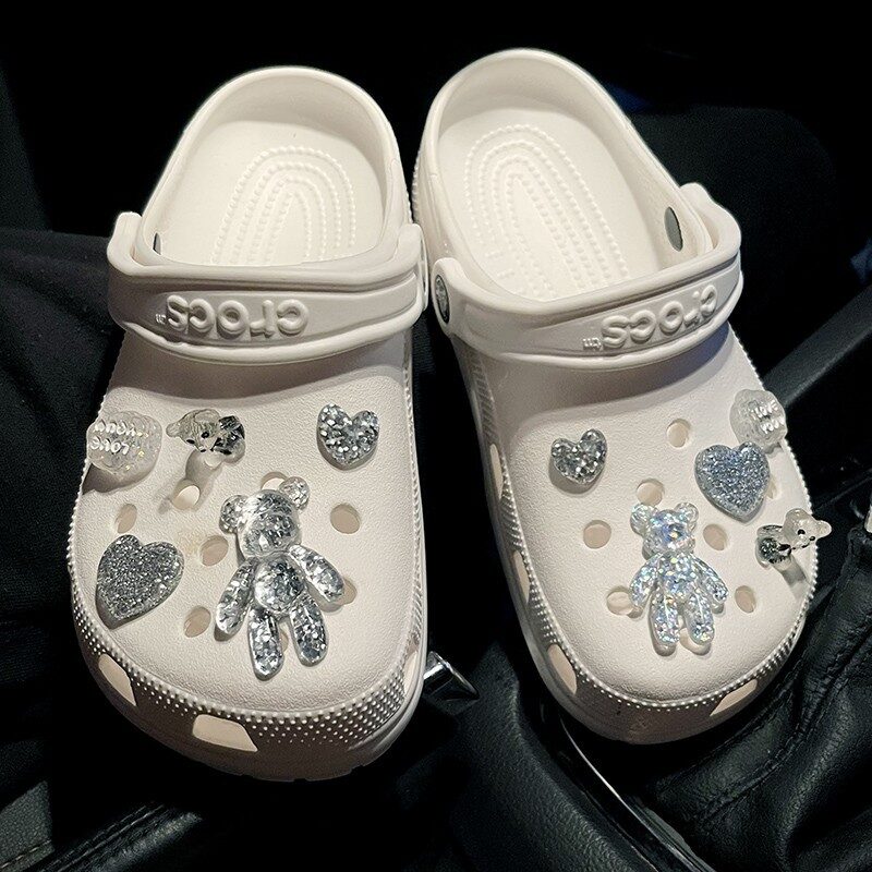 Crystal Bear Cave Shoes Accessories Shoe Buckle Flower