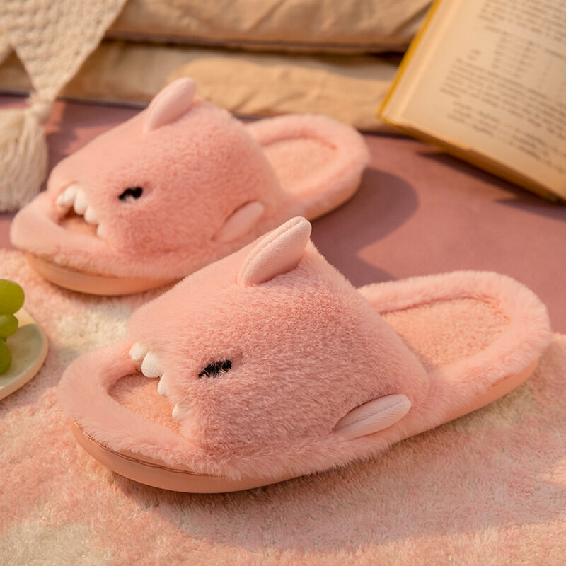 Shark Slippers Fluffy For Women Couple House Shoes