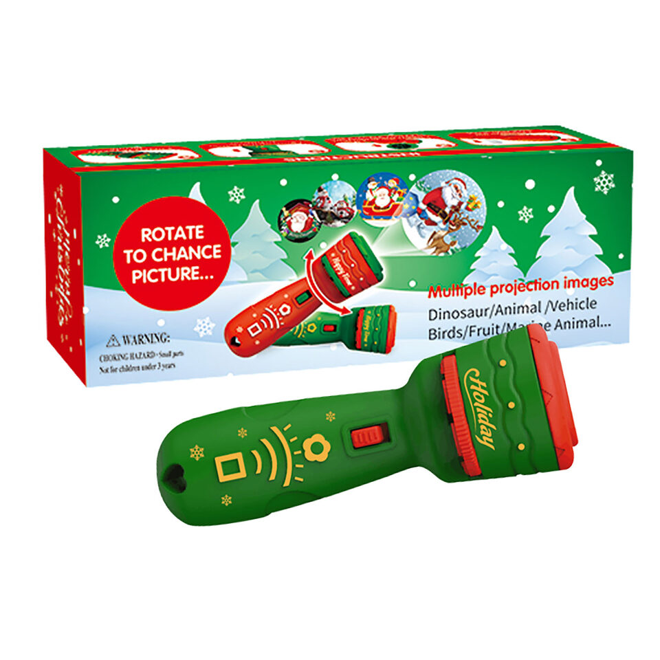 Santa Christmas Tree Flashlight Projector Torch Lamp Toy
