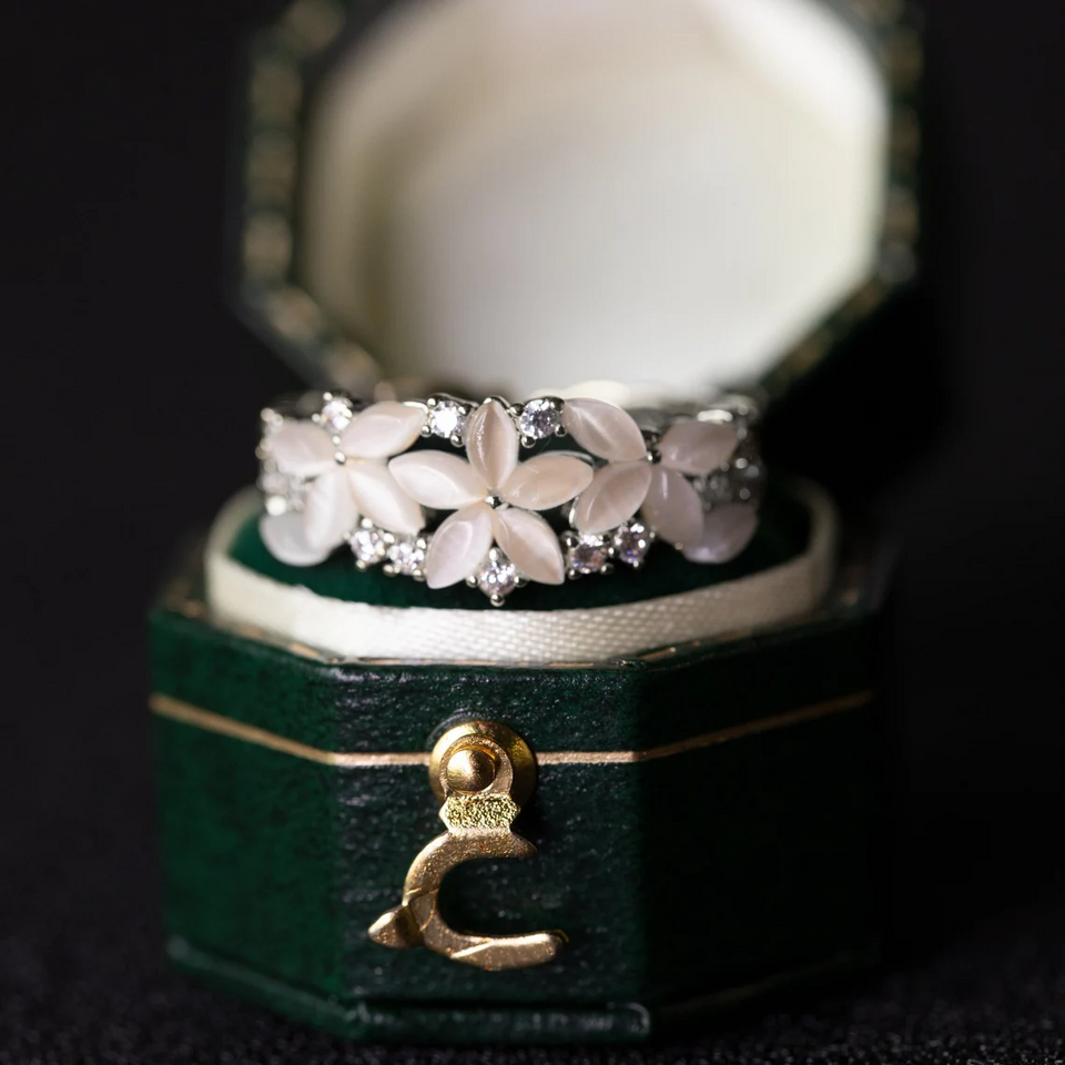 Floral Wedding Band For Women 18K 14K Gold