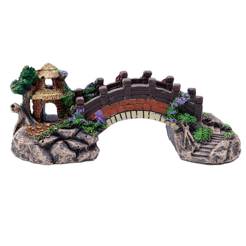 Fish Tank Aquarium Landscape Rockery Fake Bridge Landscaping