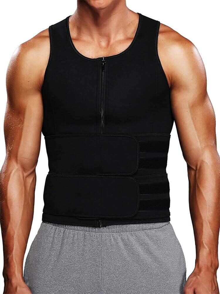 Fitness Men Shapewear Sauna Vest Waist Trainer Double