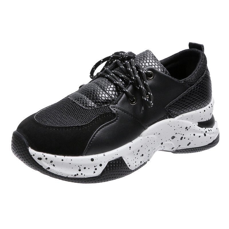 Leopard Print Sneakers Women Lace Up Walking Running