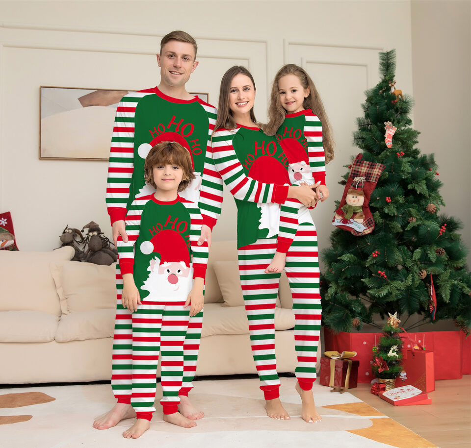 Family Christmas Pajamas Matching Sets Red Stripe Xmas