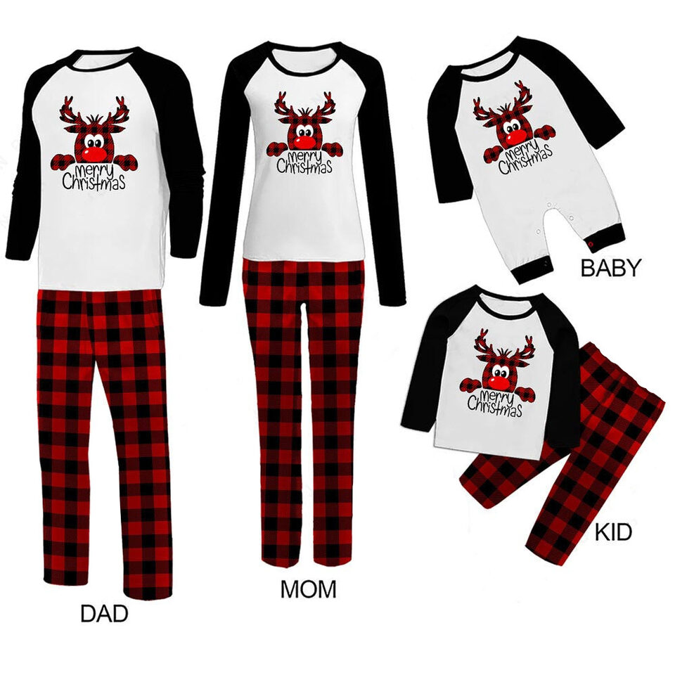 Family Christmas Pajamas Matching Sets Sleepwear Parent-Child Pjs