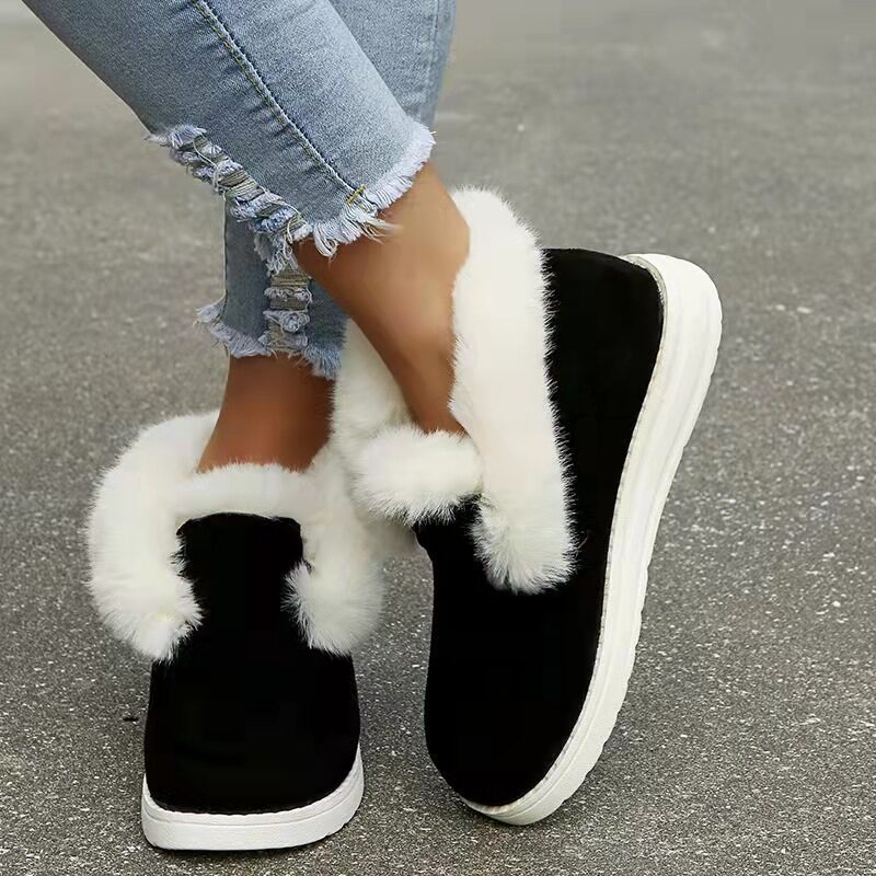 Snow Boots Warm Winter Shoes Plush Fur Ankle